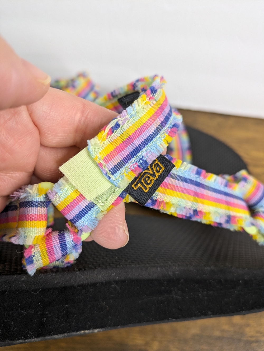 Teva Midform Fray Sandals 11 Frazier Black Plaid Multicolor Platform Sport - Picture 8 of 11